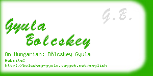 gyula bolcskey business card